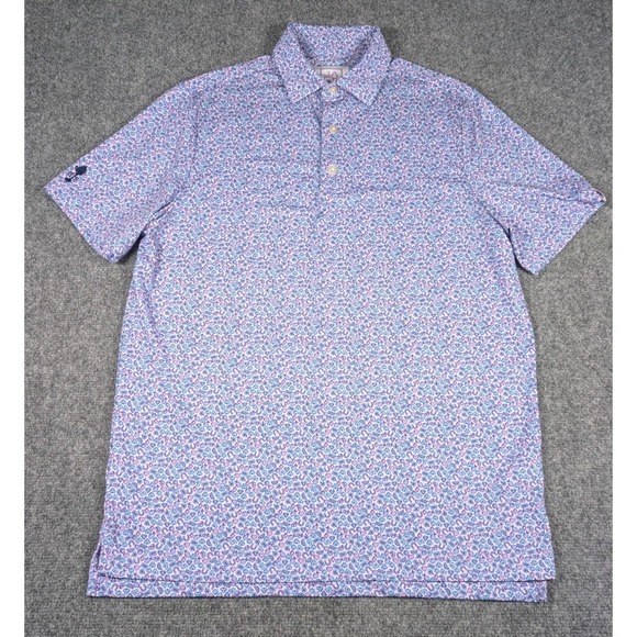 Jack Golf Apparel Polo Shirt Mens M Purple Gambling Lucky Icons w/Logo - Picture 2 of 9